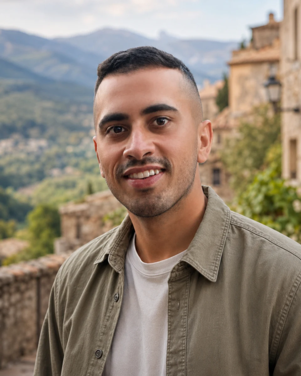 Ritratto di Mattia Guerra in un borgo abruzzese